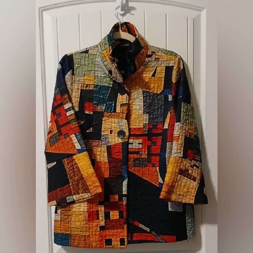 Damee Oversized Multicolor Patchwork Blazer - image 1